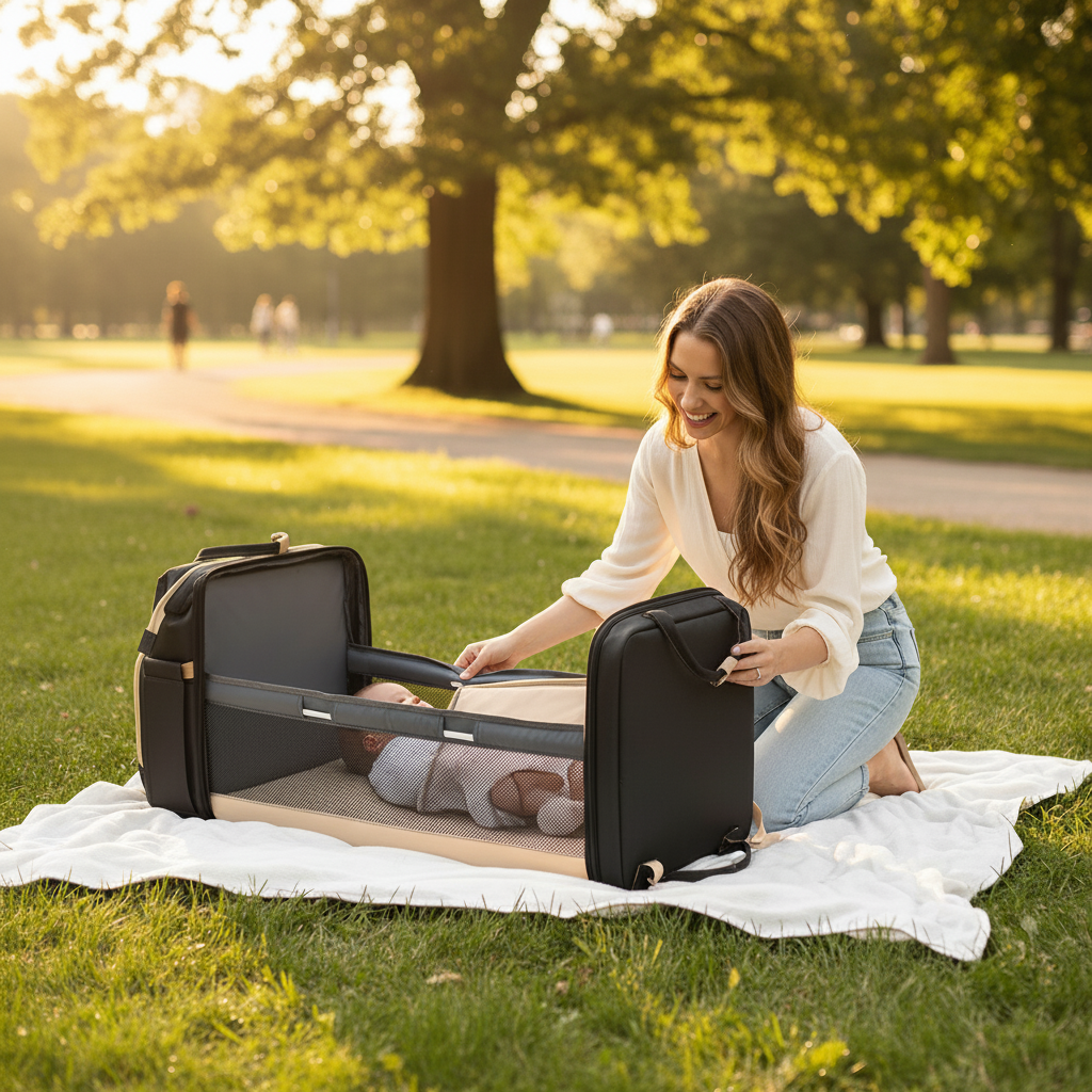 Zaino con Lettino Integrato per neonati ( Colore nero)
